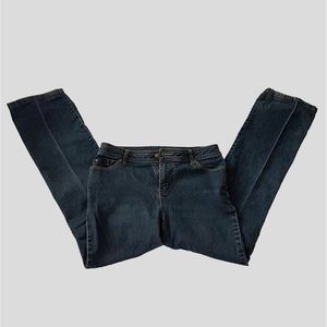 SOLD y2k Cleo straight leg jeans low waisted low rise blue dark wash denim